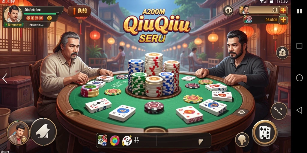Screenshot gameplay A200M menampilkan suasana seru QiuQiu.