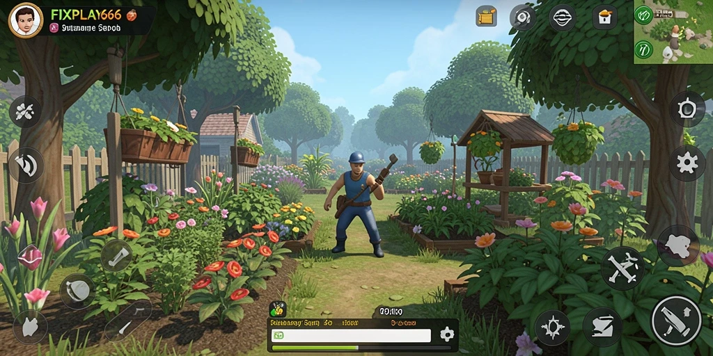 Screenshot menunjukkan petani sedang merawat tanaman di ladang.