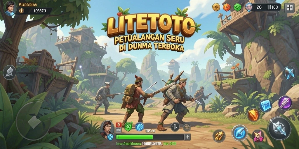 Screenshot gameplay LITETOTO yang menunjukkan petualangan seru di dunia terbuka.