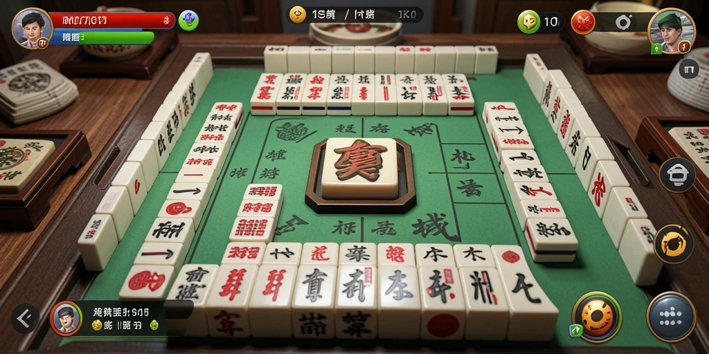 Tampilan gameplay menarik dari MC777 dalam permainan Mahjong.