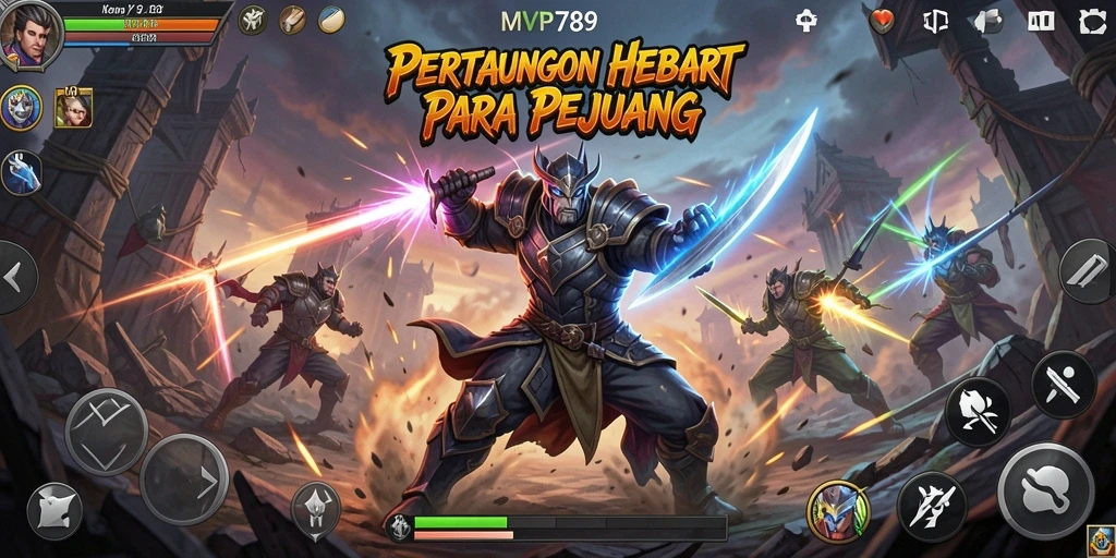 Tampilan gameplay MVP789 menunjukkan pertarungan dinamis antara karakter yang kuat.