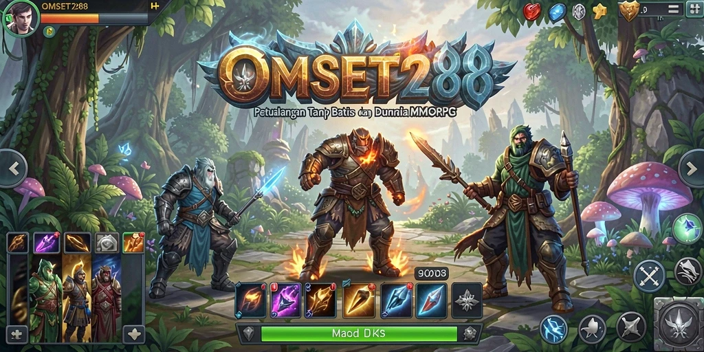 Tampilan gameplay seru dalam <strong>OMSET288</strong> yang menampilkan pertarungan epik dan eksplorasi dunia.
