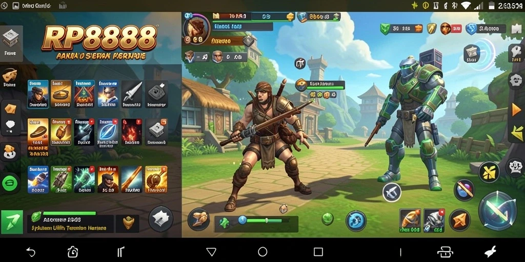 Screenshot utama RP8888 menunjukkan kemudahan navigasi dan fitur unggulan aplikasi.