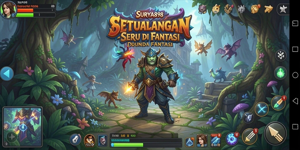 Tangkapan layar menunjukkan aksi seru dalam petualangan SURYA898.